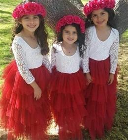 img 3 attached to 🌸 Flower Sleeve Length Princess Dresses: Stylish Girls' Clothing Collection