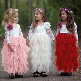 img 1 attached to 🌸 Flower Sleeve Length Princess Dresses: Stylish Girls' Clothing Collection