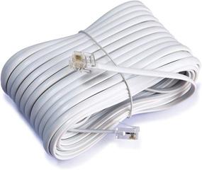 img 1 attached to 50ft White iMBAPrice Telephone Extension Cord Phone Cable Line Wire
