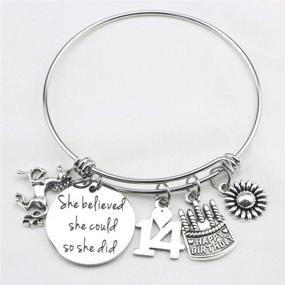 img 1 attached to Birthday Gifts for Women - Live Laugh Love Cake Charms Expandable Bracelet - Fabulous Jewelry for Her, Perfect for 13th, 16th, 18th, 21st, 30th, 40th, 50th, 60th, 65th, 70th, 80th, and 90th Celebrations