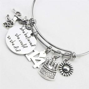 img 2 attached to Birthday Gifts for Women - Live Laugh Love Cake Charms Expandable Bracelet - Fabulous Jewelry for Her, Perfect for 13th, 16th, 18th, 21st, 30th, 40th, 50th, 60th, 65th, 70th, 80th, and 90th Celebrations