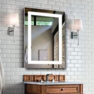 mavisever 20x28 inch bathroom led vanity mirror - anti-fog & wall mounted makeup mirror with light, adjustable color temperature, high lumen, true cri 95+, touch button control - vertical & horizontal логотип