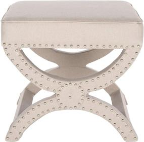 img 4 attached to 🪑 Safavieh MCR4645 Mystic Cream Upholstered Ottoman: Stylish and Functional Furniture Piece
