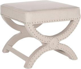 img 3 attached to 🪑 Safavieh MCR4645 Mystic Cream Upholstered Ottoman: Stylish and Functional Furniture Piece