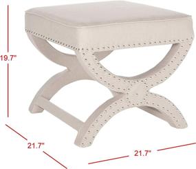 img 1 attached to 🪑 Safavieh MCR4645 Mystic Cream Upholstered Ottoman: Stylish and Functional Furniture Piece