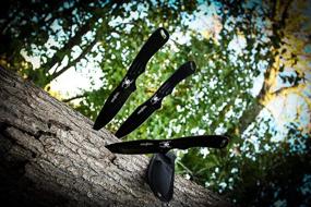 img 1 attached to 🔪 BladesUSA Perfect Point Throwing Knife Set with Black Blades, Steel Handles, 8-Inch Overall - RC-1793B