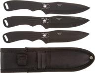 🔪 bladesusa perfect point throwing knife set with black blades, steel handles, 8-inch overall - rc-1793b логотип