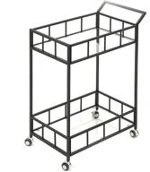 versatile christopher knight home falon indoor industrial modern iron bar cart with tempered glass top - elegant black finish logo