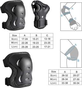 img 2 attached to 🛴 6-Pack Knee Pads Elbow Pads with Wrist Guards for Kids, Youth, and Adults - Protective Gear Set for Rollerblading, Skateboarding, Cycling, Skating, Bike Riding, Scooter and Sports Activities