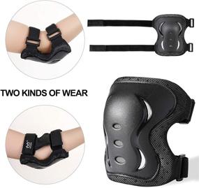 img 1 attached to 🛴 6-Pack Knee Pads Elbow Pads with Wrist Guards for Kids, Youth, and Adults - Protective Gear Set for Rollerblading, Skateboarding, Cycling, Skating, Bike Riding, Scooter and Sports Activities