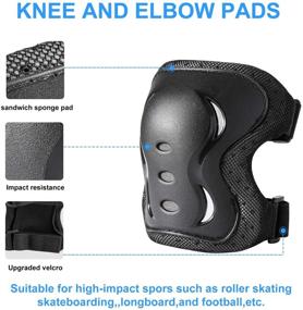 img 3 attached to 🛴 6-Pack Knee Pads Elbow Pads with Wrist Guards for Kids, Youth, and Adults - Protective Gear Set for Rollerblading, Skateboarding, Cycling, Skating, Bike Riding, Scooter and Sports Activities