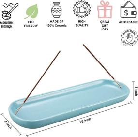 img 3 attached to 🚣 Ceramic Incense Holder for Sticks - Boat Style Ash Catcher, Decorative Incense Burner Tray by MuSheng