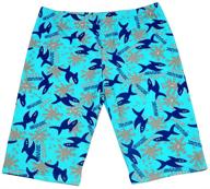 🦈 boys swim jammer sun protection cartoon shark - fast dry swim trunk swimsuit logo