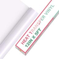 👕 htvront htv vinyl rolls heat transfer vinyl - premium 12&#34; x 5ft white htv vinyl for shirts - ideal for all cutter machines - easy to cut &amp; weed - perfect for heat vinyl designs (white) logo