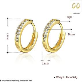 img 2 attached to 💎 Small Huggie Hoop Earrings for Women Girls - 14K Yellow Gold CZ Crystal Hoops | Hypoallergenic & Sparkling Diamond Alternative