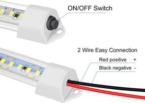 img 1 attached to 🚗 Rifachua автомобильная 12V внутренняя светодиодная лента - 48 светодиодных лент с переключателем и магнитами - 6500K белый свет для автомобиля, фургона, дома на колесах, шкафа, витрины, внутреннего помещения и дома - 4 шт.