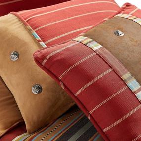 img 1 attached to 🛏️ Rustic Southwestern Bedding Set: HiEnd Accents Calhoun Super King, Red 5 Pieces