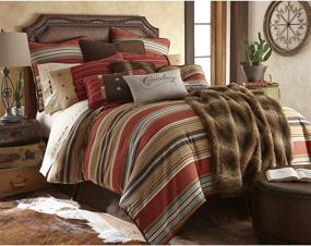 img 3 attached to 🛏️ Rustic Southwestern Bedding Set: HiEnd Accents Calhoun Super King, Red 5 Pieces