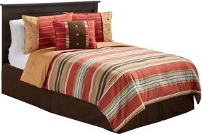 img 2 attached to 🛏️ Rustic Southwestern Bedding Set: HiEnd Accents Calhoun Super King, Red 5 Pieces
