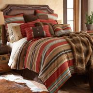 🛏️ rustic southwestern bedding set: hiend accents calhoun super king, red 5 pieces logo