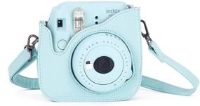 img 1 attached to Phetium ICE Blue Protective Case for Fujifilm Instax Mini 9/8/8+: Soft PU Leather Bag with Pocket and Shoulder Strap