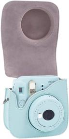 img 2 attached to Phetium ICE Blue Protective Case for Fujifilm Instax Mini 9/8/8+: Soft PU Leather Bag with Pocket and Shoulder Strap