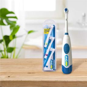 img 2 attached to 🪥 RM Oral Battery Toothbrush: 3 Refill Heads for Effective Oral Care