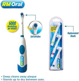 img 3 attached to 🪥 RM Oral Battery Toothbrush: 3 Refill Heads for Effective Oral Care