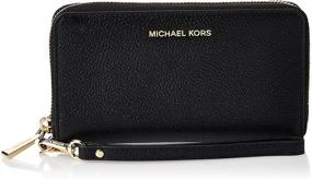 img 4 attached to 📱 Michael Kors Mercer Large Flat Multifunction Phone Case - Sleek Black, Perfectly Sized!