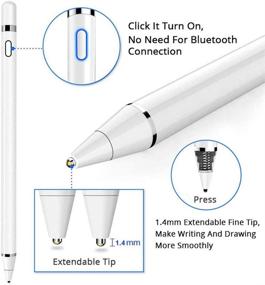 img 3 attached to 🖊️ Universal Stylus Pens for Touch Screens, Active Stylus Compatible with Apple, with Magnetism Cover Cap, Suitable for iPhone/iPad Pro/Mini/Air/Android and Other Touch Screens (White)