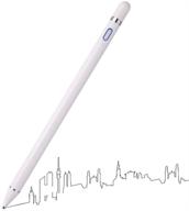 🖊️ universal stylus pens for touch screens, active stylus compatible with apple, with magnetism cover cap, suitable for iphone/ipad pro/mini/air/android and other touch screens (white) logo