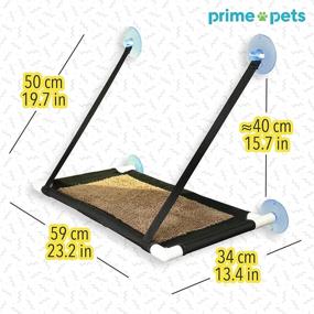 img 3 attached to PrimePets Cat Window Perch for Large Cats - Cat Hammock Window Seat for Indoor Cats - Cat Bed Pet Resting Seat with Free Coral Fleece - 4 Suction Cups Hold Up to 40 Pounds - 360 Degree Sunbathing and Landscape Views