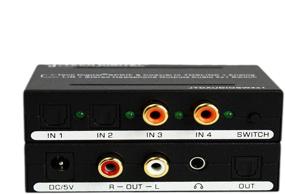 img 3 attached to 🔉 J-Tech Digital Оптический SPDIF / Коаксиальный Цифровой в RCA L / R Аналоговый Аудио Конвертер 4x1 Переключатель с поддержкой 3,5 мм разъема для наушников / динамиков (JTDAUDIOSW4x1)