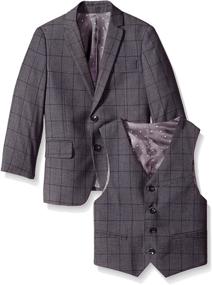 img 1 attached to 👔 Stylish and Sophisticated: Isaac Mizrahi Little Boy's 3-pc Check Suit