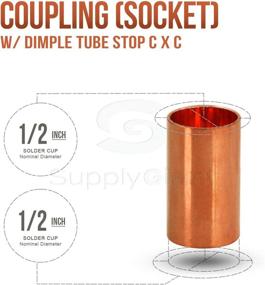 img 2 attached to 🔧 Supply Giant DDDQ0012-5 Straight Copper Coupling Fittings - Sweat Ends and Dimple Tube, 1/2 Inch