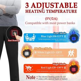 img 2 attached to 🔥 FERNIDA USB Heated Pants for Men Women 5V/2A Electric Heating Winter Trousers (Battery Not Included) - Black