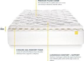 img 1 attached to Revel 4-Inch Hybrid Mattress Topper with Cool Gel Memory Foam and Lofted Fiber Fill Cover, Queen Size - Made in The USA with 10-Year Warranty, Amazon Exclusive