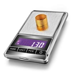img 4 attached to 📏 OBVIS Portable Pocket Scale Jewelry Scale Mini Diamond Gold Coin Small Items Weight Gram Weigh Pocket Tool LCD Display Steel Body 300g X 0.1g - Silver" - "OBVIS Mini Portable Pocket Scale for Jewelry, Diamond, Gold, Coins & Small Items - Weighs in Grams, LCD Display, Stainless Steel Body (300g X 0.1g) - Silver