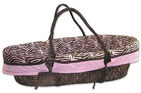 img 2 attached to 👶 Moses Basket Set by Trend Lab - Pink Zebra Print