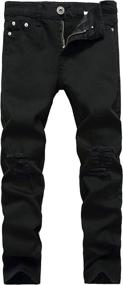 img 4 attached to Skinny Ripped Destroyed Distressed Stretch Boys' Clothing ~ Jeans
