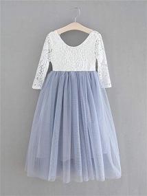 img 3 attached to Full-Length Straight Tulle Tutu Lace Back Party Flower Girl Dress for Girl Toddlers