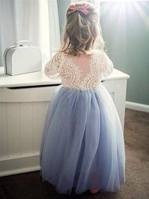 img 1 attached to Full-Length Straight Tulle Tutu Lace Back Party Flower Girl Dress for Girl Toddlers