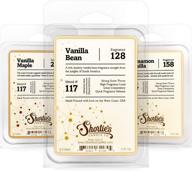 shortie's candle company vanilla wax melts variety pack - vanilla bean, vanilla maple, cinnamon vanilla - formula 117-3 highly scented 3 oz. bars - crafted with natural oils - vanilla warmer wax cubes for enhanced scent experience logo