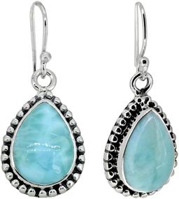 img 1 attached to 💎 Luxurious YoTreasure Larimar Teardrop Earrings in Solid 925 Sterling Silver – 10x14mm Stunning Jewelry