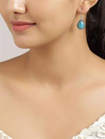 img 3 attached to 💎 Luxurious YoTreasure Larimar Teardrop Earrings in Solid 925 Sterling Silver – 10x14mm Stunning Jewelry