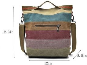 img 3 attached to Хобо-сумки из холста для женщин - многоцветная повседневная сумка-мессенджер AIRVIE с верхней ручкой и плечевыми ремнями