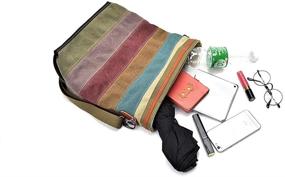 img 1 attached to Хобо-сумки из холста для женщин - многоцветная повседневная сумка-мессенджер AIRVIE с верхней ручкой и плечевыми ремнями