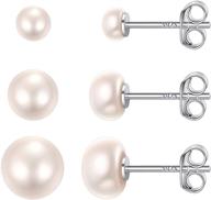 chicsilver pearl earrings women girls logo