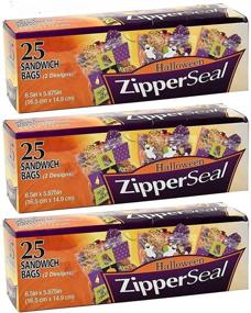 img 1 attached to 🎃 Halloween Zipper Seal Sandwich Bags: Set of 75 Bags in 5 Boxes