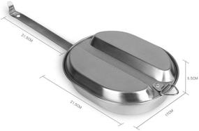 img 3 attached to Goetland 304 Stainless Steel Military Mess Kit: Ideal for Outdoor Camping, Hiking, Picnics, BBQs, and Beach Adventures